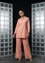 Chic Pink Embroidered Tunic Set