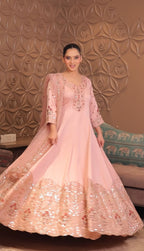 Heavy Sequin Embroidered Anarkali Gown Set