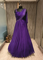 Amethyst Cascade Draped Gown