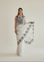 Chic Off-White Organza Saree