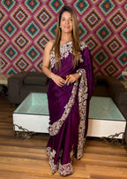 Regal Plum Serenity: Premium Silk Saree