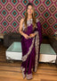 Regal Plum Serenity: Premium Silk Saree