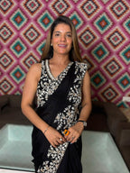 Midnight Noir Elegance: Premium Silk Saree