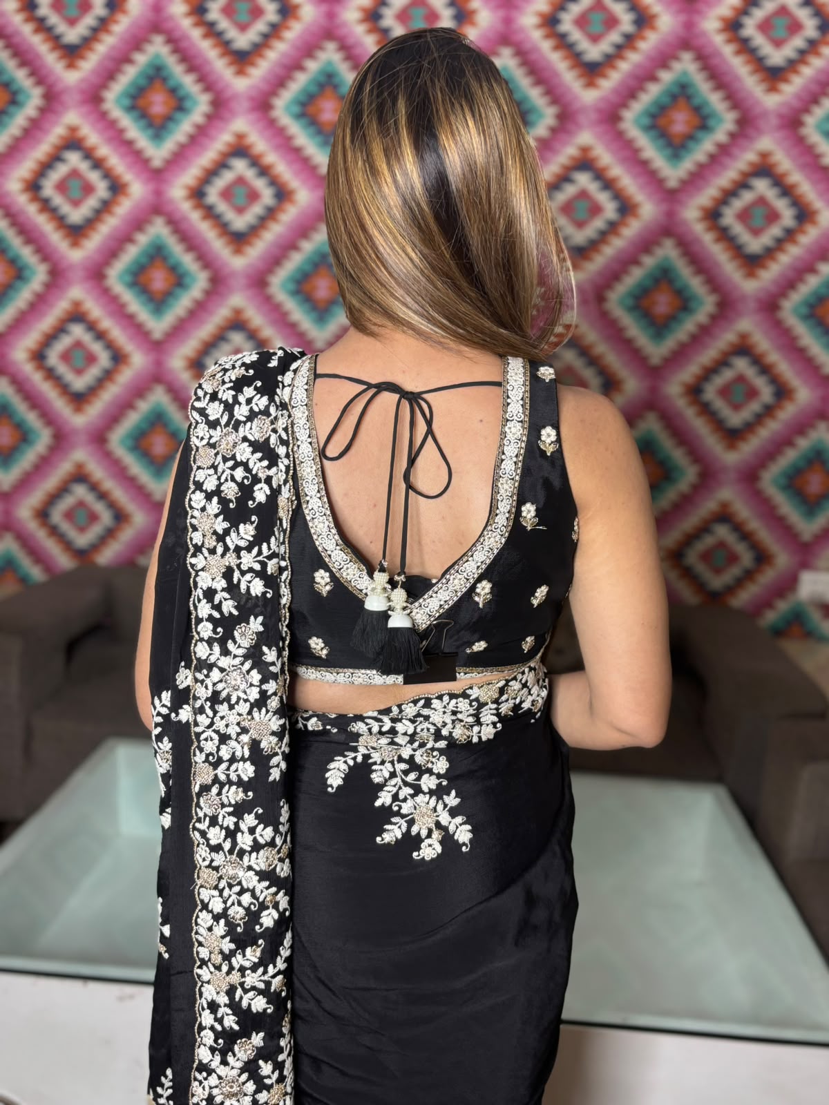 Midnight Noir Elegance: Premium Silk Saree