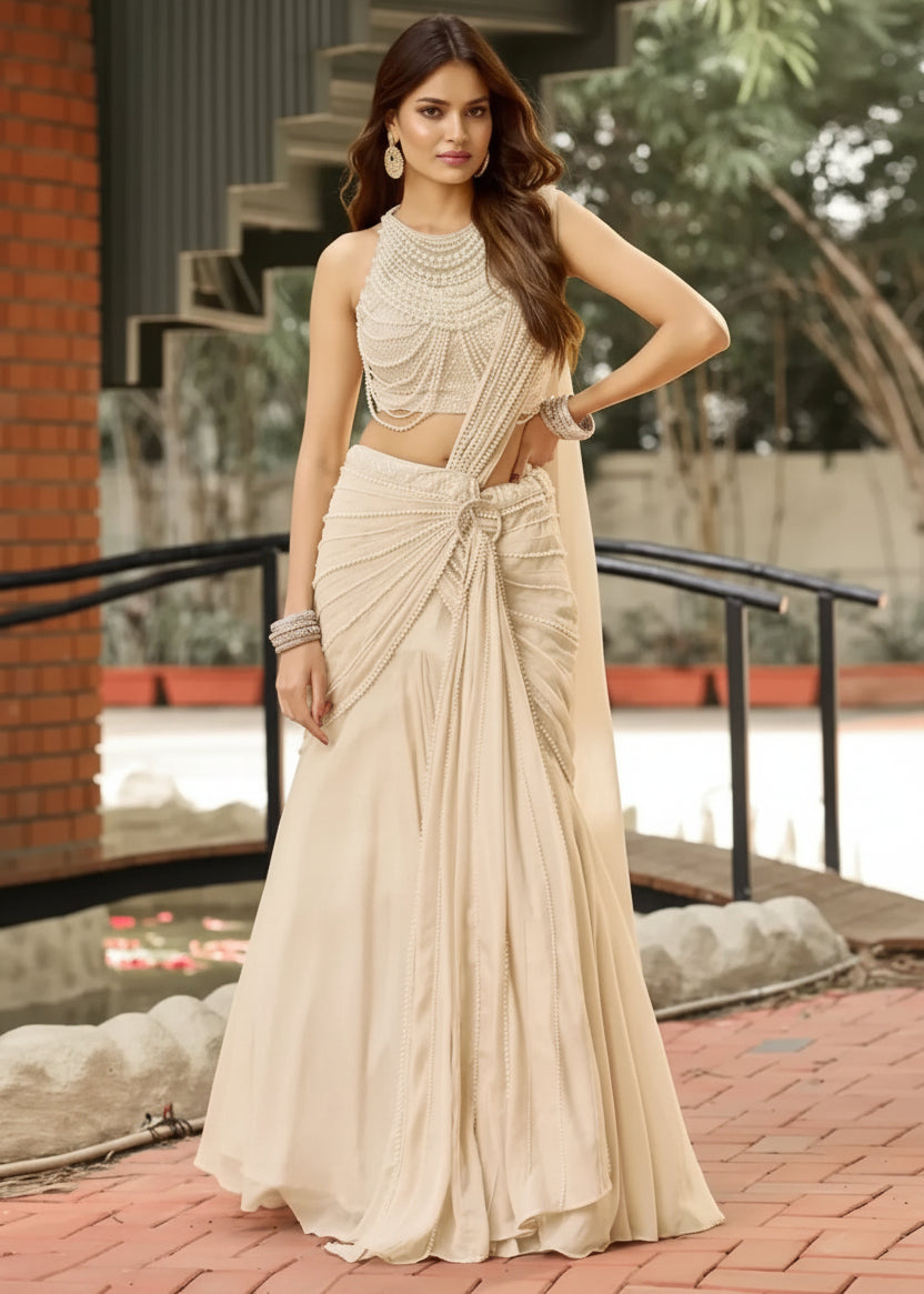 Pearl Body Chains Lehenga Set Main image