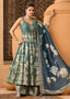 Floral Jacquard Silk Anarkali Kurta Set