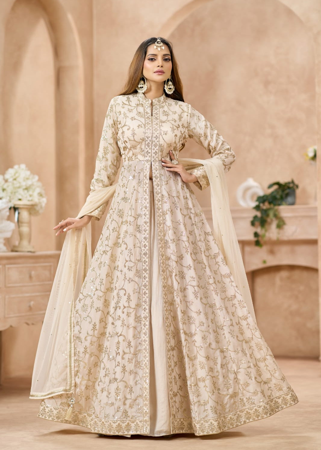 Front-Slit Anarkali Jacket Style Lehenga Set