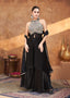 Midnight Black Three-Piece Sharara Set