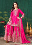 Rani Pink Silk Gharara Suit Set