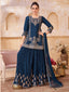 Regal Blue Georgette Sharara Suit