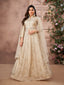 Beige Front-Slit Anarkali Set