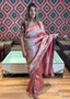 Hand-Embroidered Tissue Silk Saree