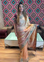 Embroidered Peacock Border Tissue-Organza Saree