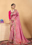 Regal Pink Embroidered Banarasi Silk Saree