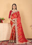 Vibrant Red Georgette Leheriya Saree