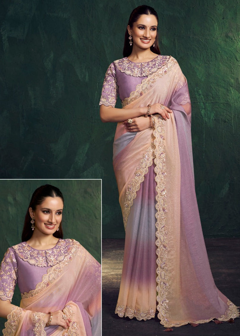 Elegant Pastel Multi-Tone Saree Main image