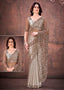 Sophisticated Floral Embroidery Net Saree