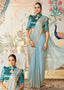 Elegant Powder Blue Georgette Saree