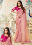 Elegant Pastel Pink Tissue Saree