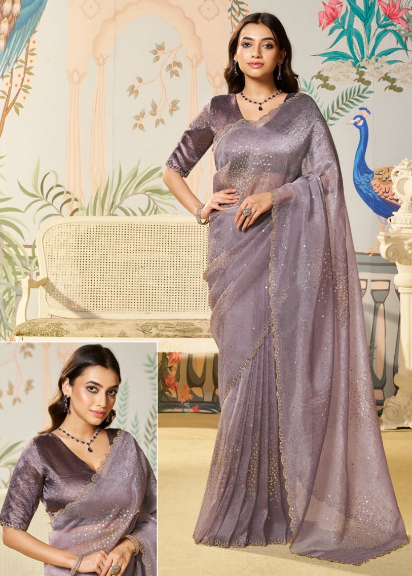 Metallic Shimmering Georgette Saree