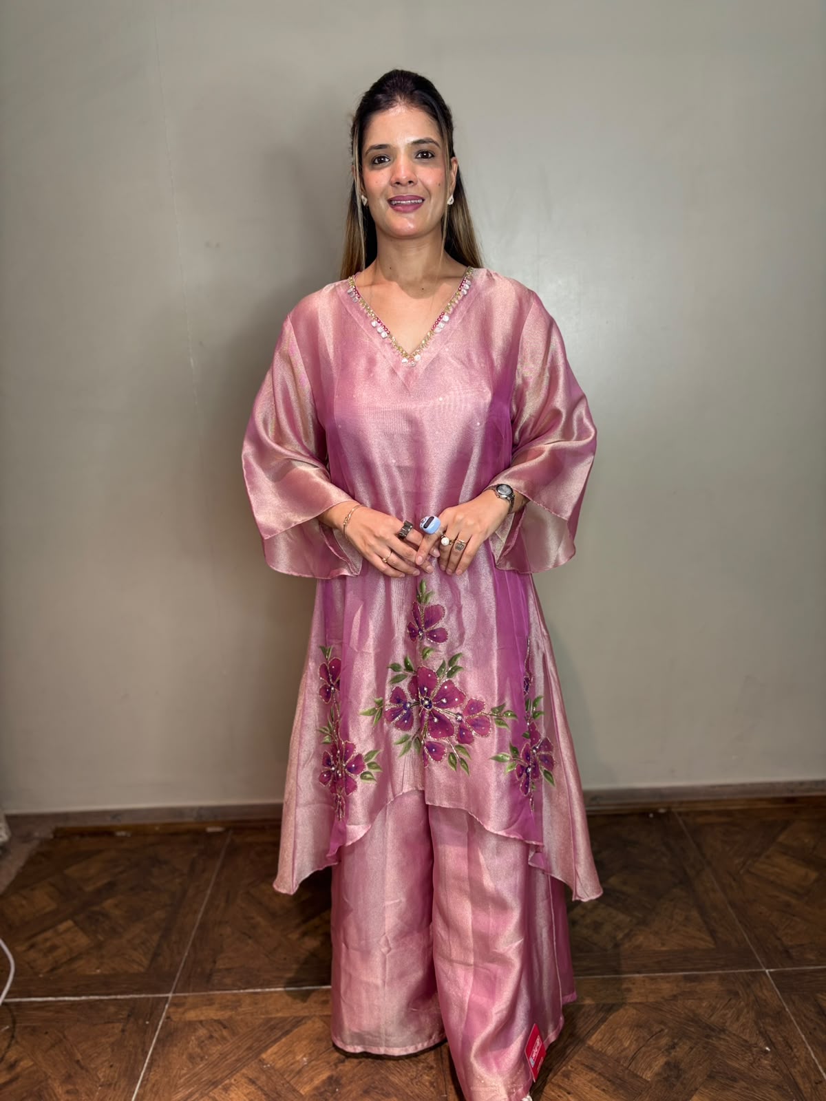 Metallic Pink 3-Piece Shimmer Co-Ord Set Main image