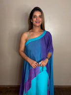 Multicolored Ombre Tie-Dye Asymmetrical Co-Ord Set