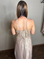 Champagne Gold Draped Skirt Fusion Set