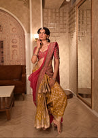 Champagne Gold Heavy Banarasi Saree