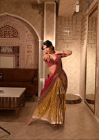 Champagne Gold Heavy Banarasi Saree