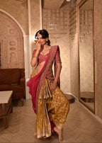 Champagne Gold Heavy Banarasi Saree