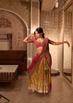 Champagne Gold Heavy Banarasi Saree
