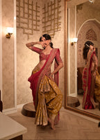 Champagne Gold Heavy Banarasi Saree