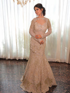 Champagne Gold Heavily Embellished Mermaid Gown
