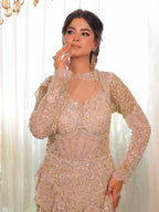 Champagne Gold Heavily Embellished Mermaid Gown