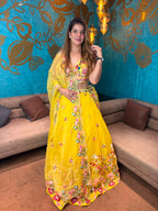 Floral Embroidered Organza Lehenga Choli Set