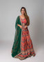 Multicolor Chevron Printed Lehenga Set