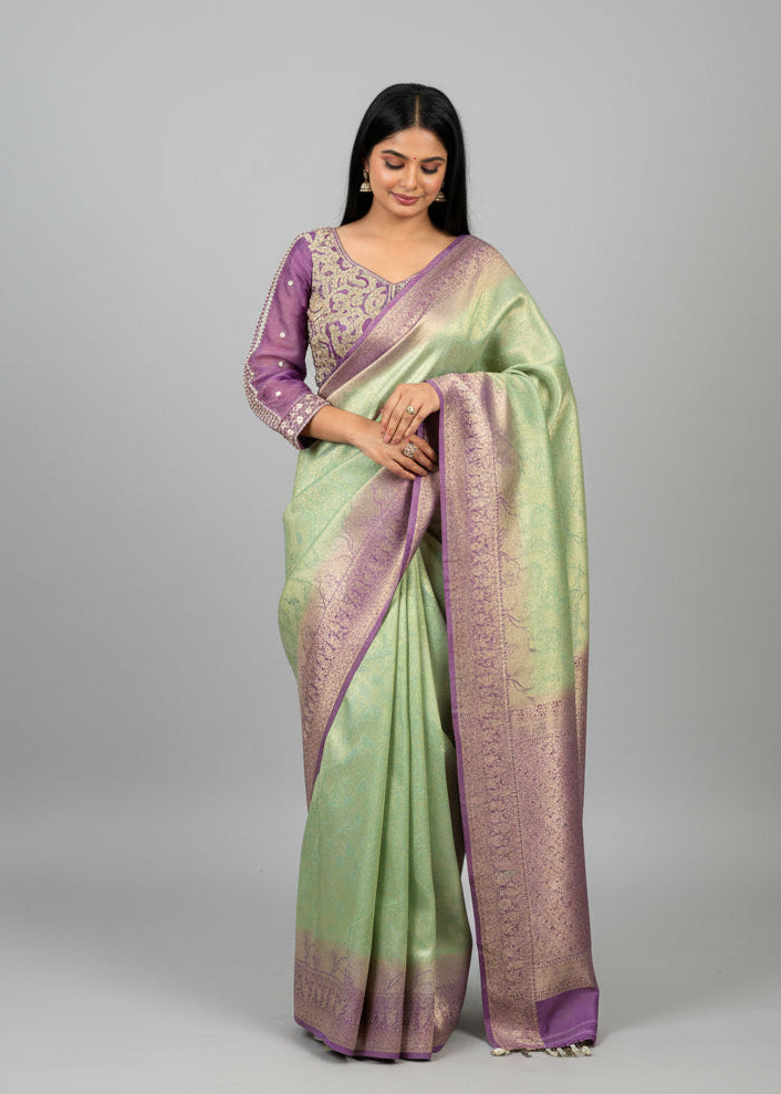 Floral Embroidered Graceful Silk Saree Secondary image