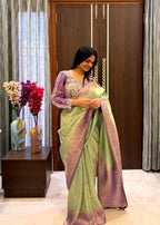 Floral Embroidered Graceful Silk Saree