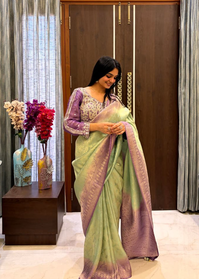 Floral Embroidered Graceful Silk Saree
