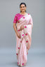 Blush Pink Embroidered Organza Saree