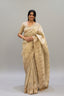 Gold Heavily Embroidered Organza Silk Saree