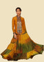 Embroidered Tiered Crinkled Multi-Color Lehenga