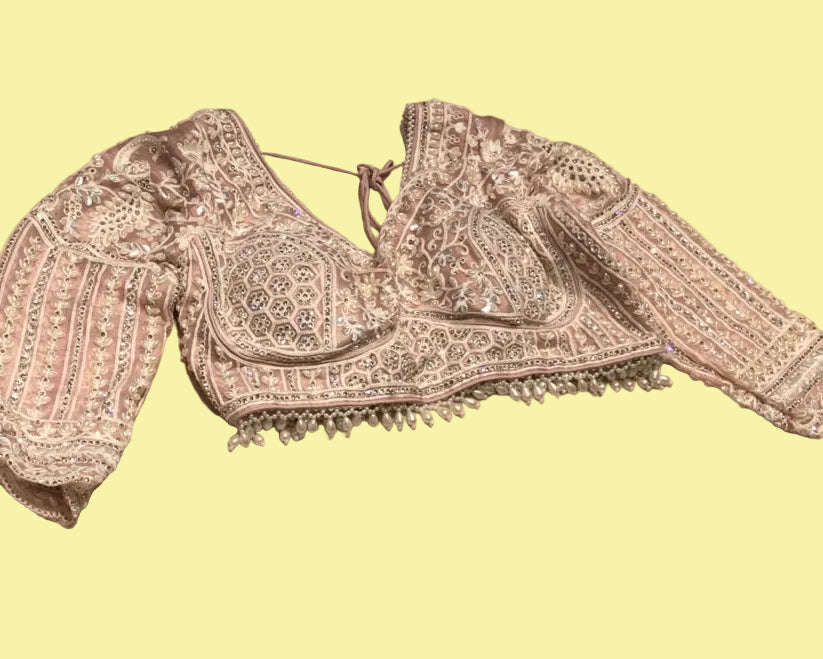 Elegant Pink Organza Saree with Intricate White Embroidery