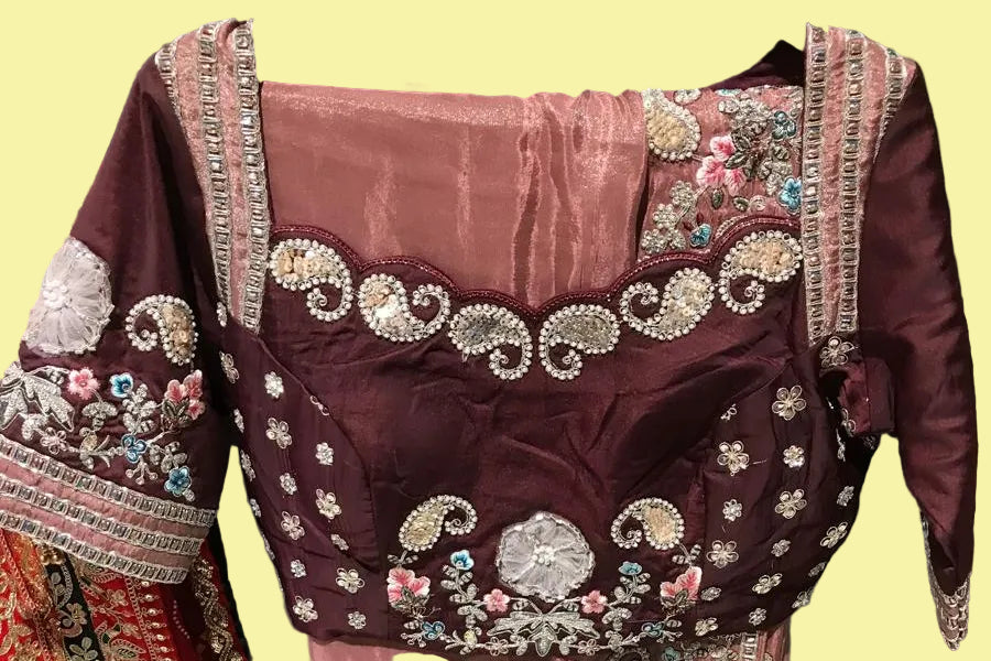 Dusty Pink Soft Fabric Saree with Floral Embroidery