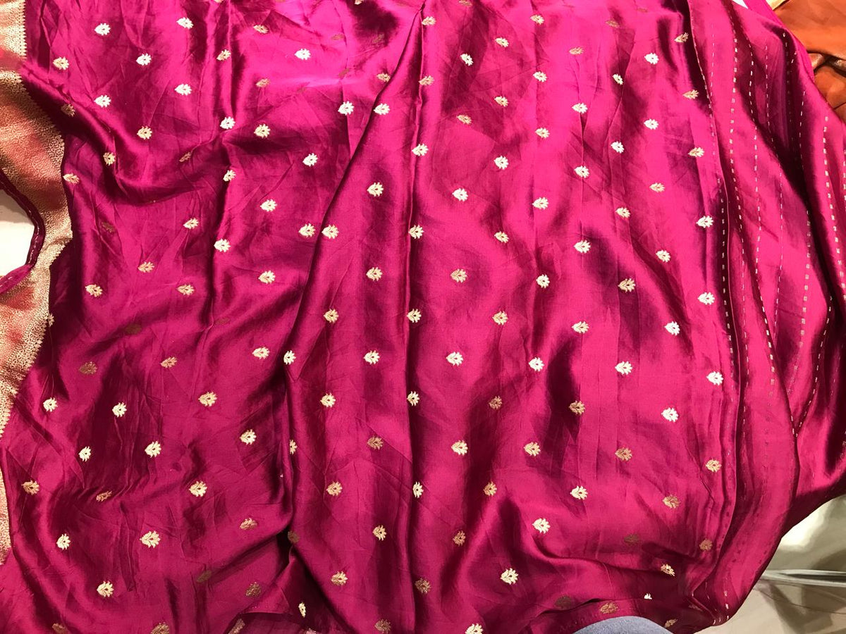 Wine Silk Saree with Diagonal Woven Stripes
