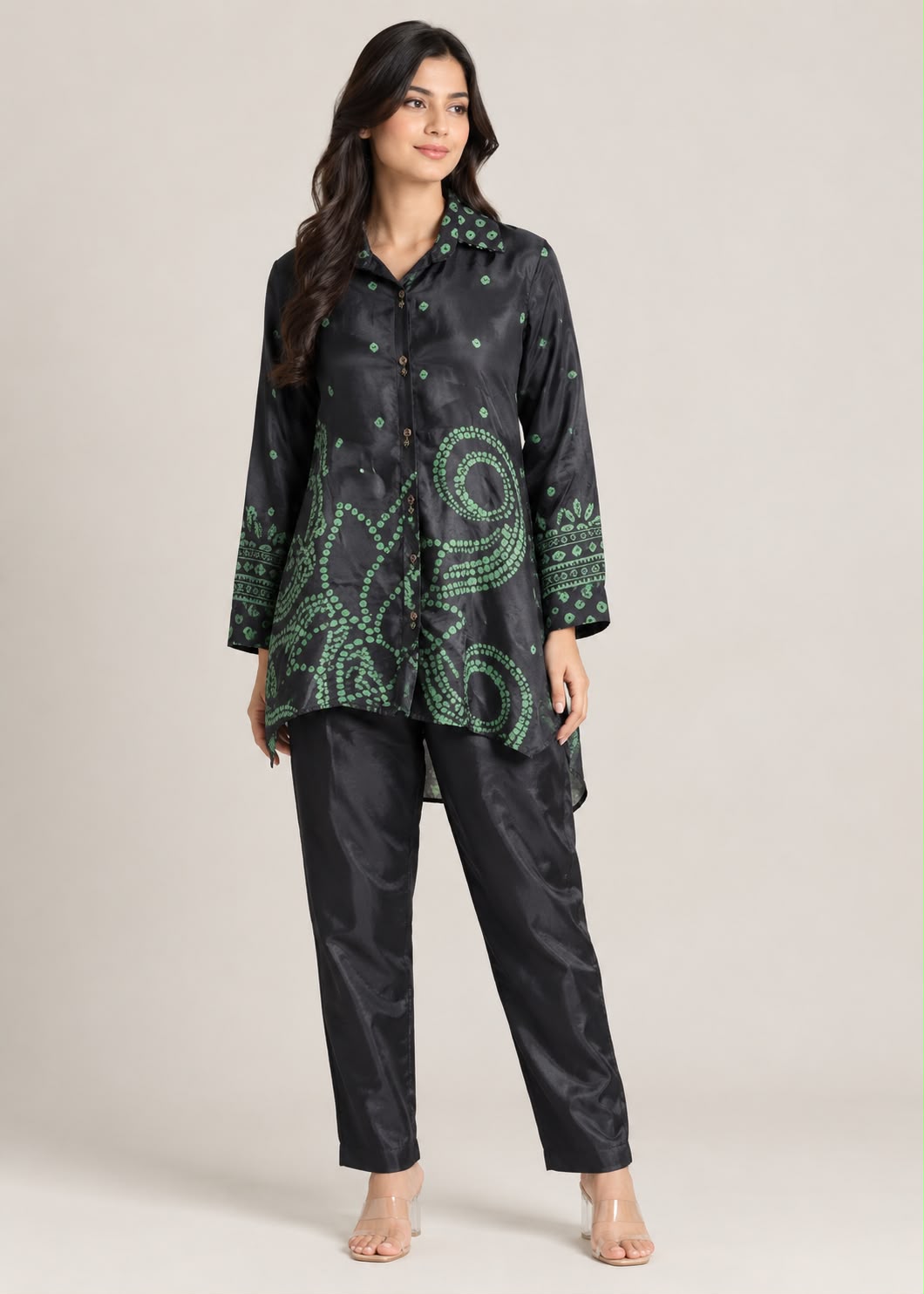 Black Bandhani Printed Co-ord Set