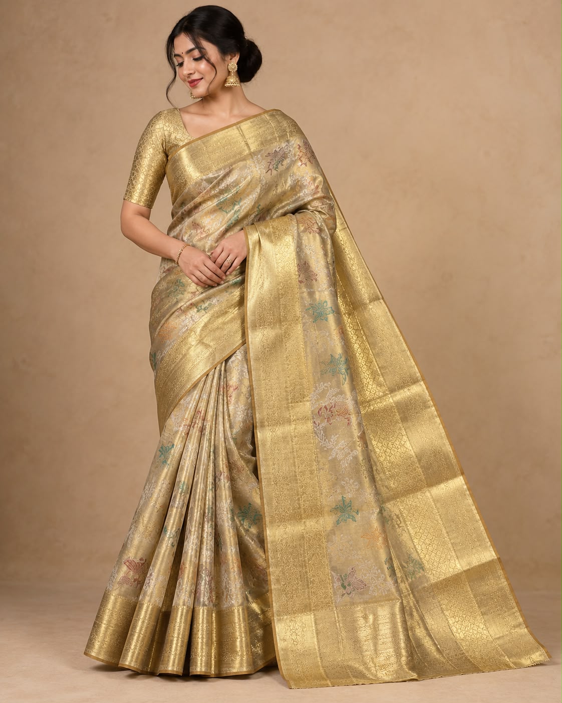 Gold Tissue Silk Kanjeevaram Saree