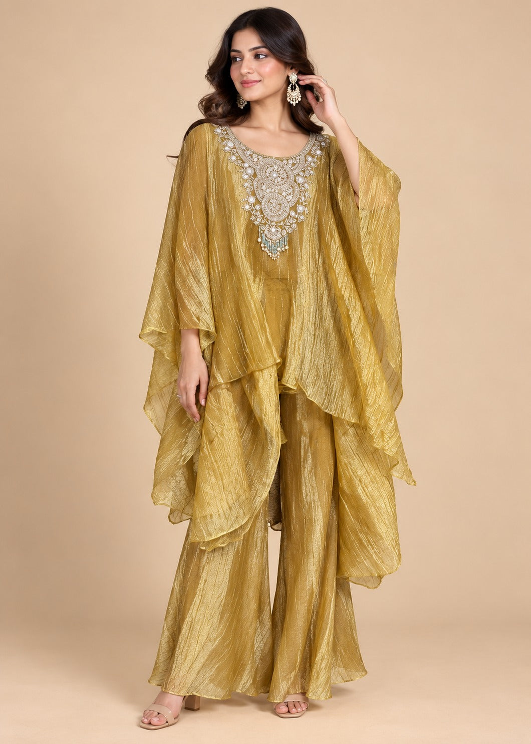Mustard Yellow Embroidered Co-ord Set