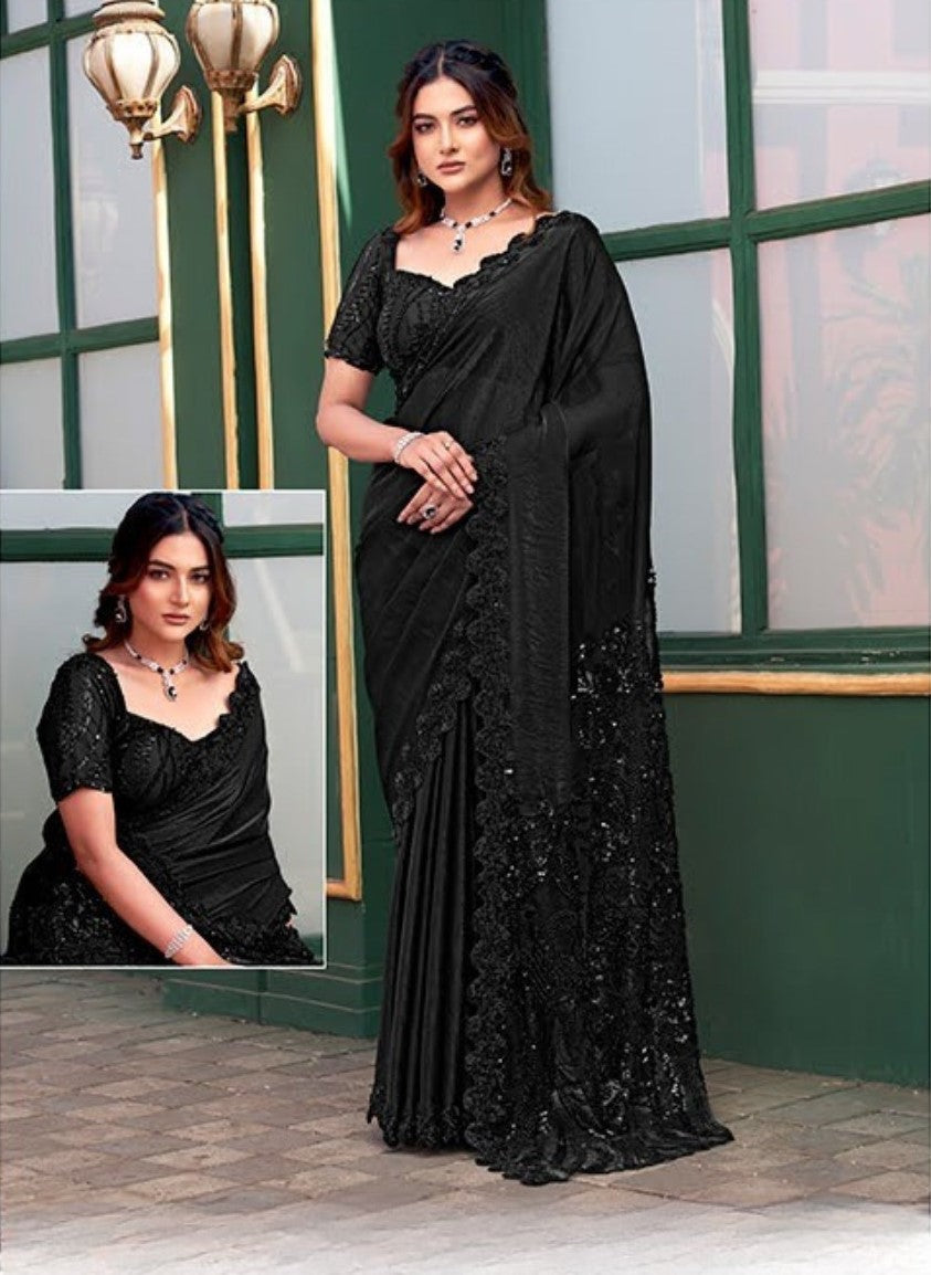 Black Sequins Saree (25409 GS-140)