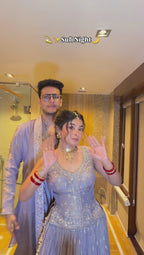 Lavender Dream Crinkle Lehenga Set with Peplum Choli (9741 M-27)